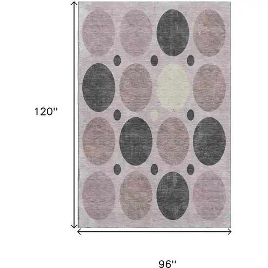 Blush Charcoal And Ivory Geometric Washable Area Rug With UV Protection Photo 9
