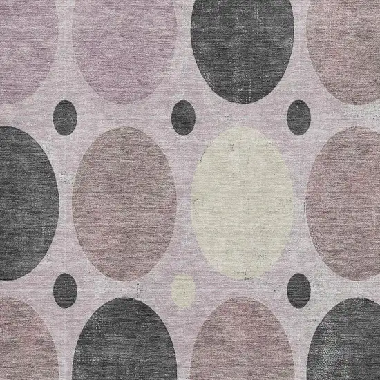 Blush Charcoal And Ivory Geometric Washable Area Rug With UV Protection Photo 3