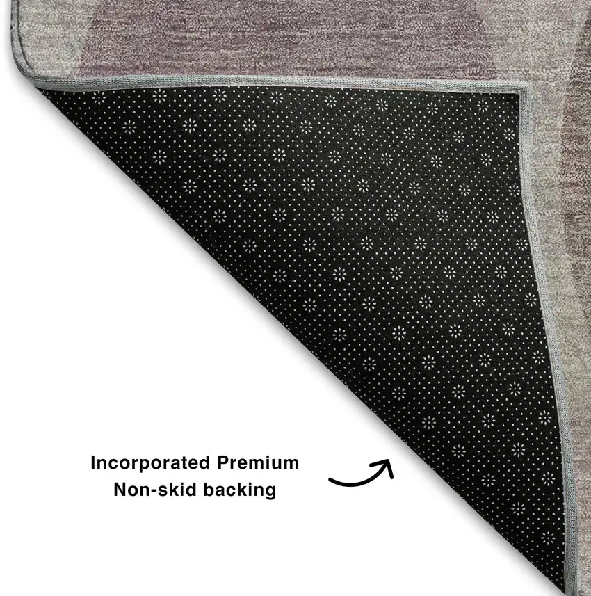 Blush Charcoal And Ivory Geometric Washable Area Rug With UV Protection Photo 7