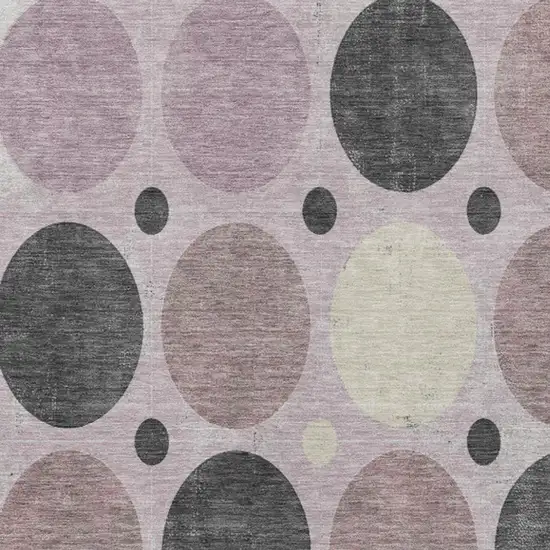 Blush Charcoal And Ivory Geometric Washable Indoor Outdoor Area Rug Photo 4