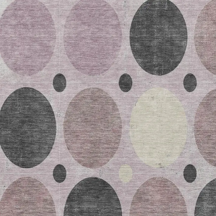 Blush Charcoal And Ivory Geometric Washable Indoor Outdoor Area Rug Photo 4