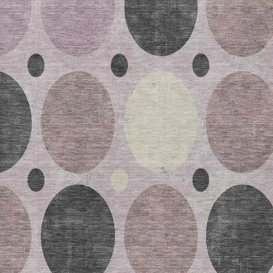 Blush Charcoal And Ivory Geometric Washable Indoor Outdoor Area Rug Photo 4