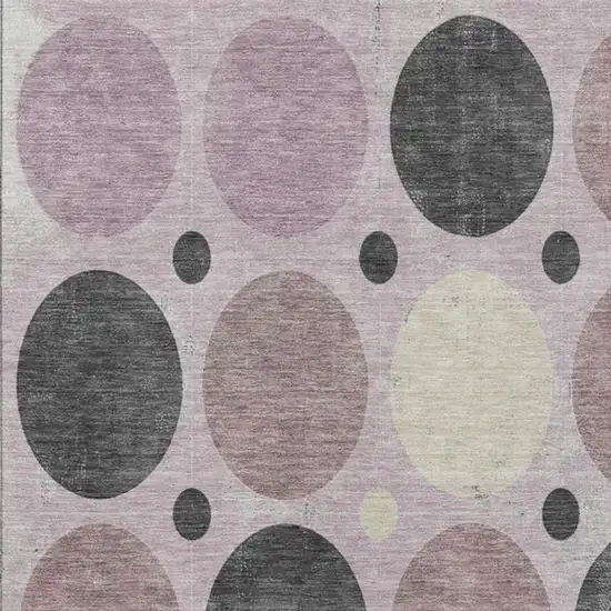 Blush Charcoal And Ivory Geometric Washable Indoor Outdoor Area Rug Photo 4