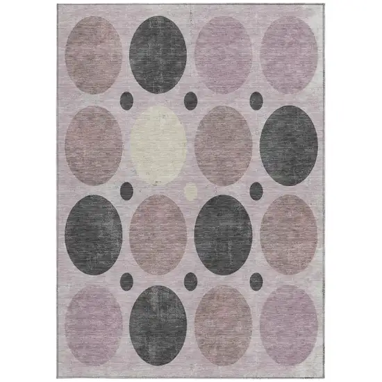 Blush Charcoal And Ivory Geometric Washable Indoor Outdoor Area Rug Photo 3