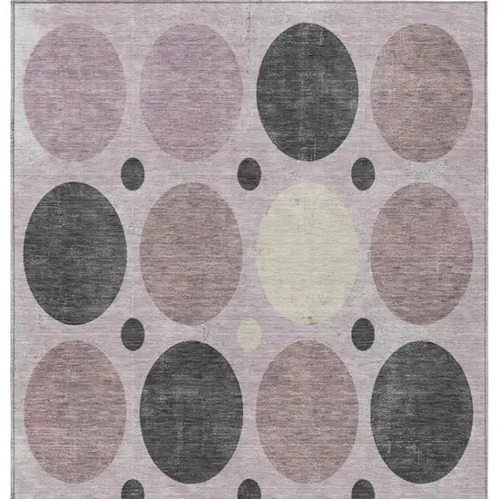 Blush Charcoal And Ivory Geometric Washable Indoor Outdoor Area Rug Photo 4