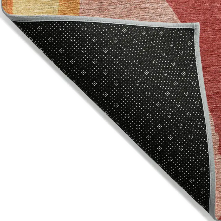 Blush Copper And Ivory Abstract Washable Indoor Outdoor Area Rug Photo 3