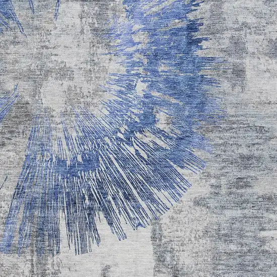 Blush Denim Blue And Navy Blue Abstract Washable Indoor Outdoor Area Rug Photo 4