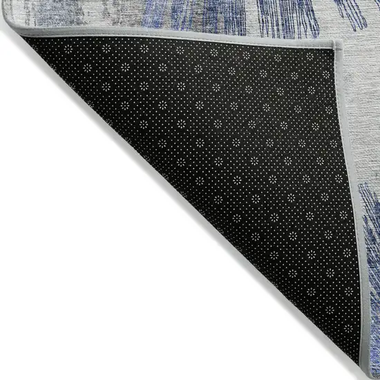 Blush Denim Blue And Navy Blue Abstract Washable Indoor Outdoor Area Rug Photo 2