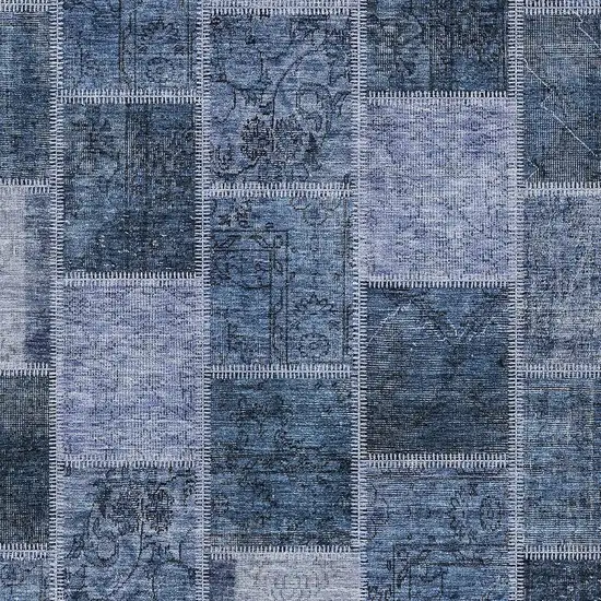 Blush Denim Blue And Sky Blue Patchwork Washable Indoor Outdoor Area Rug Photo 4