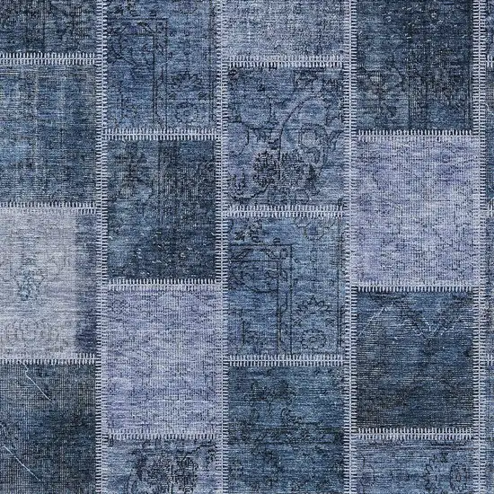 Blush Denim Blue And Sky Blue Patchwork Washable Indoor Outdoor Area Rug Photo 6