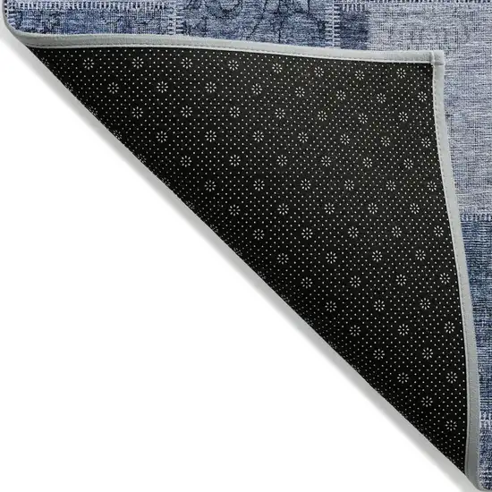 Blush Denim Blue And Sky Blue Patchwork Washable Indoor Outdoor Area Rug Photo 2