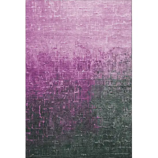 Blush Eggplant And Charcoal Ombre Washable Area Rug With UV Protection Photo 3