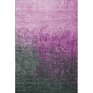 Photo of Blush Eggplant And Charcoal Ombre Washable Area Rug With UV Protection