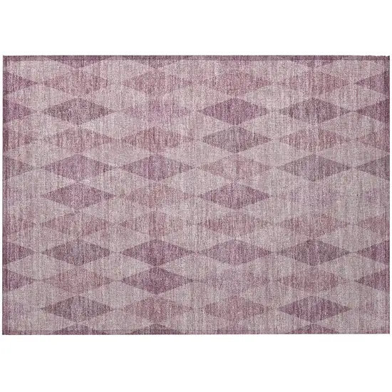 Blush Geometric Washable Non Skid Indoor Outdoor Area Rug Photo 5