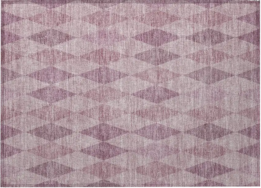 Blush Geometric Washable Non Skid Indoor Outdoor Area Rug Photo 5