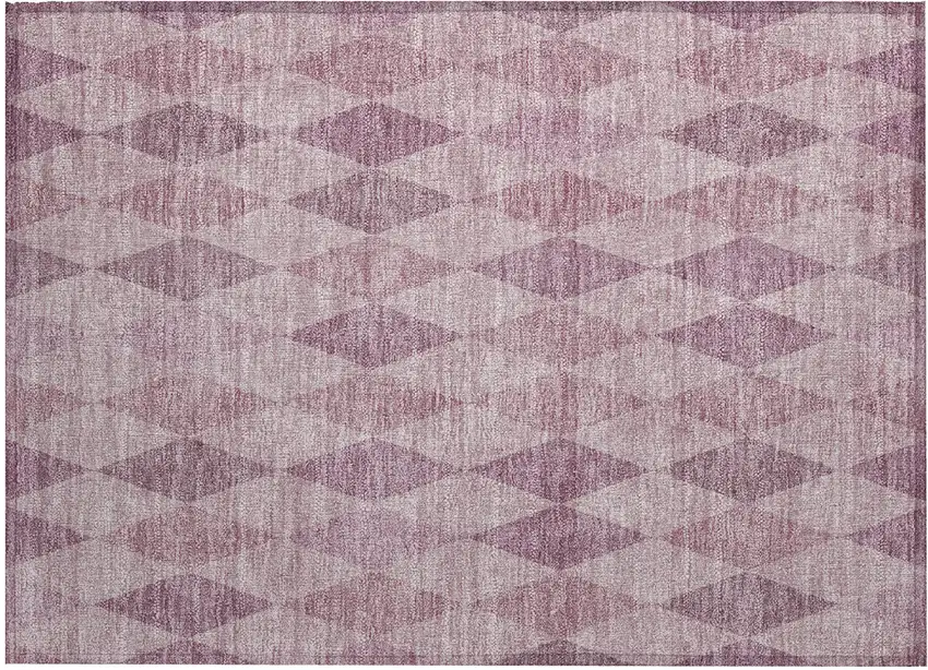 Blush Geometric Washable Non Skid Indoor Outdoor Area Rug Photo 2