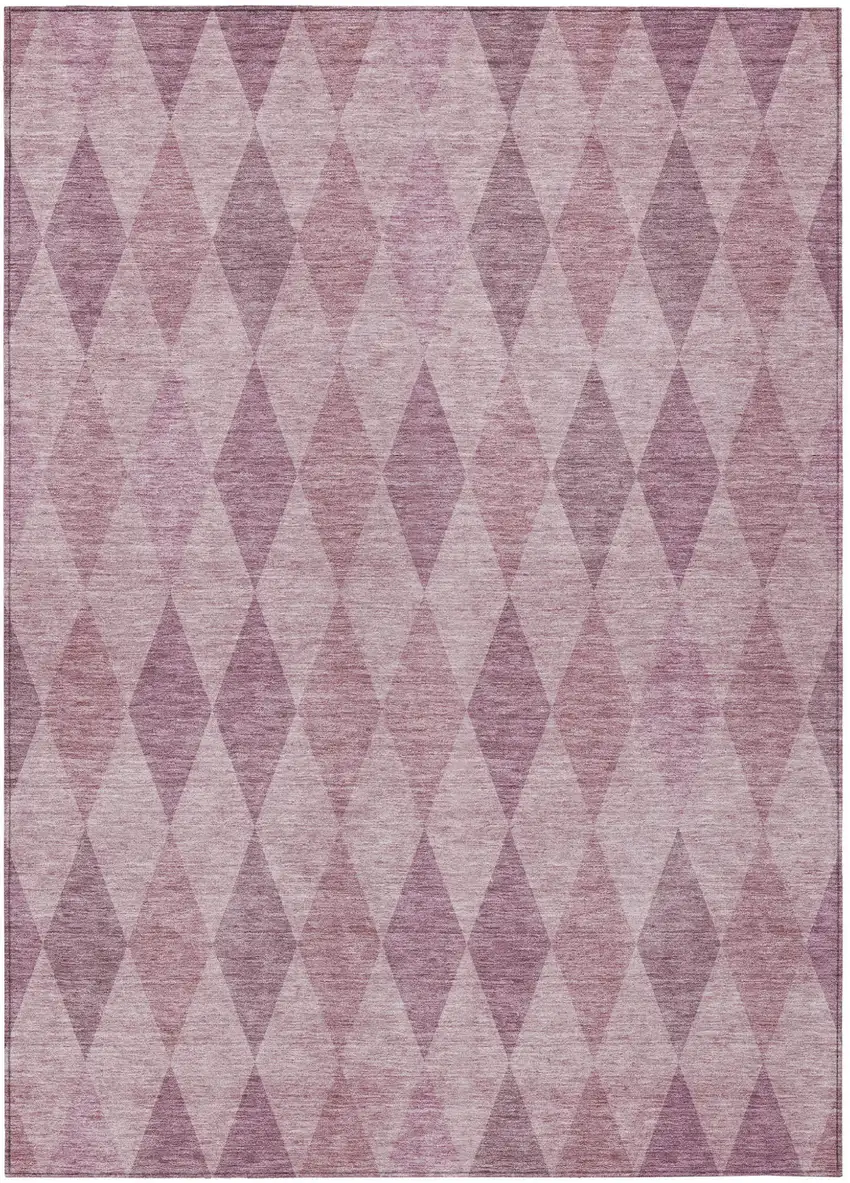 Blush Geometric Washable Non Skid Indoor Outdoor Area Rug Photo 2
