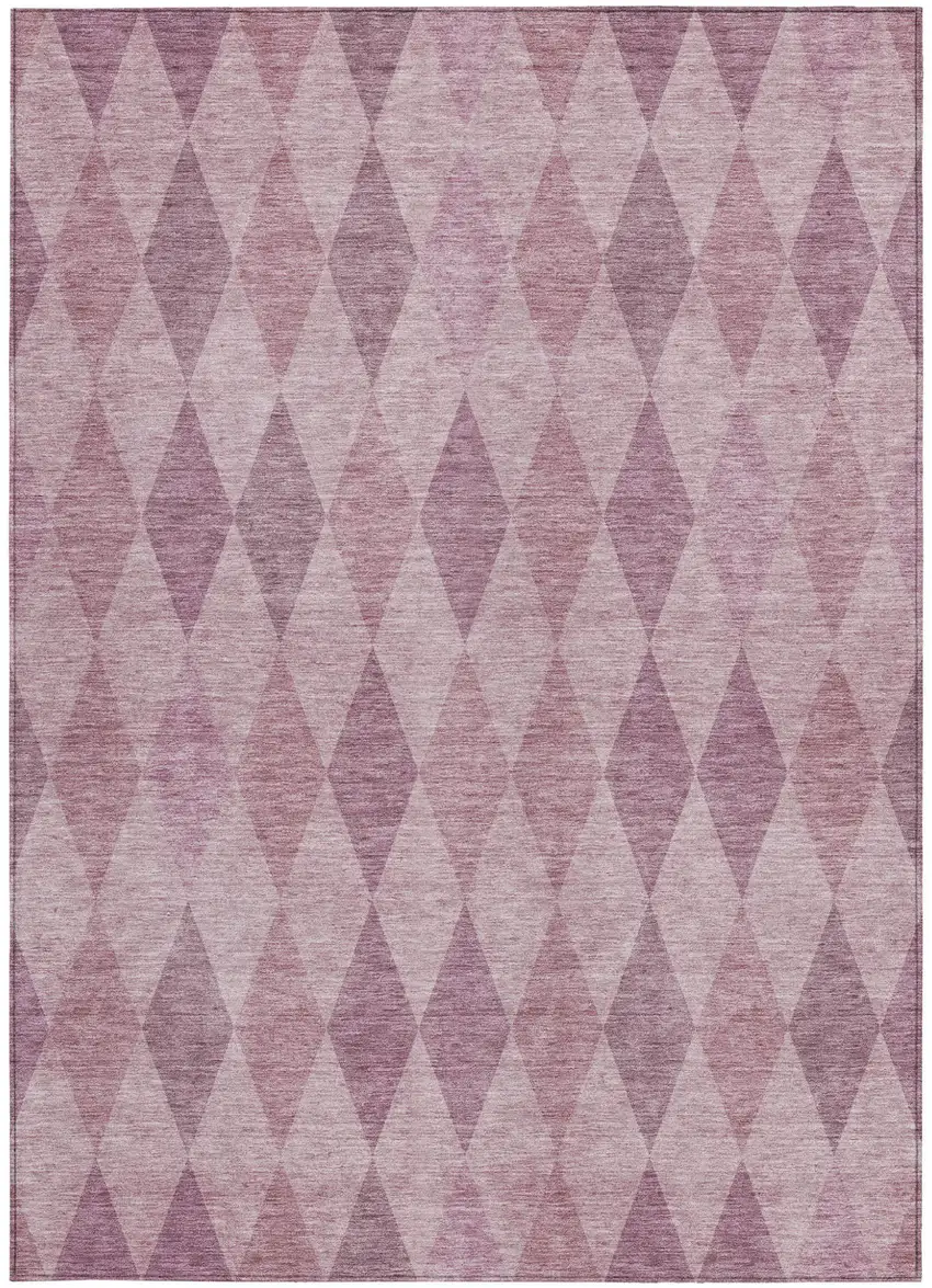 Blush Geometric Washable Non Skid Indoor Outdoor Area Rug Photo 4