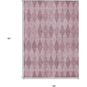 Photo of Blush Geometric Washable Non Skid Indoor Outdoor Area Rug