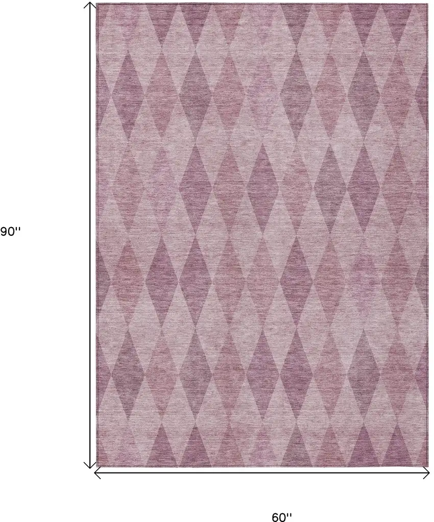 Blush Geometric Washable Non Skid Indoor Outdoor Area Rug Photo 3