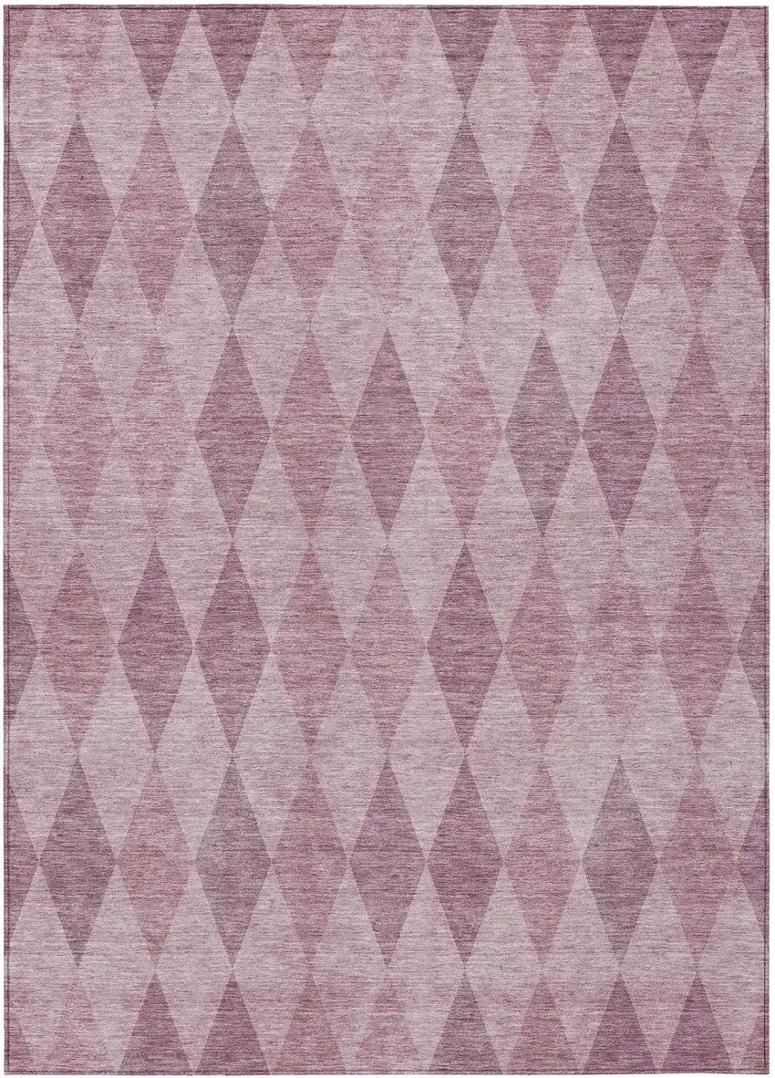Blush Geometric Washable Non Skid Indoor Outdoor Area Rug Photo 2