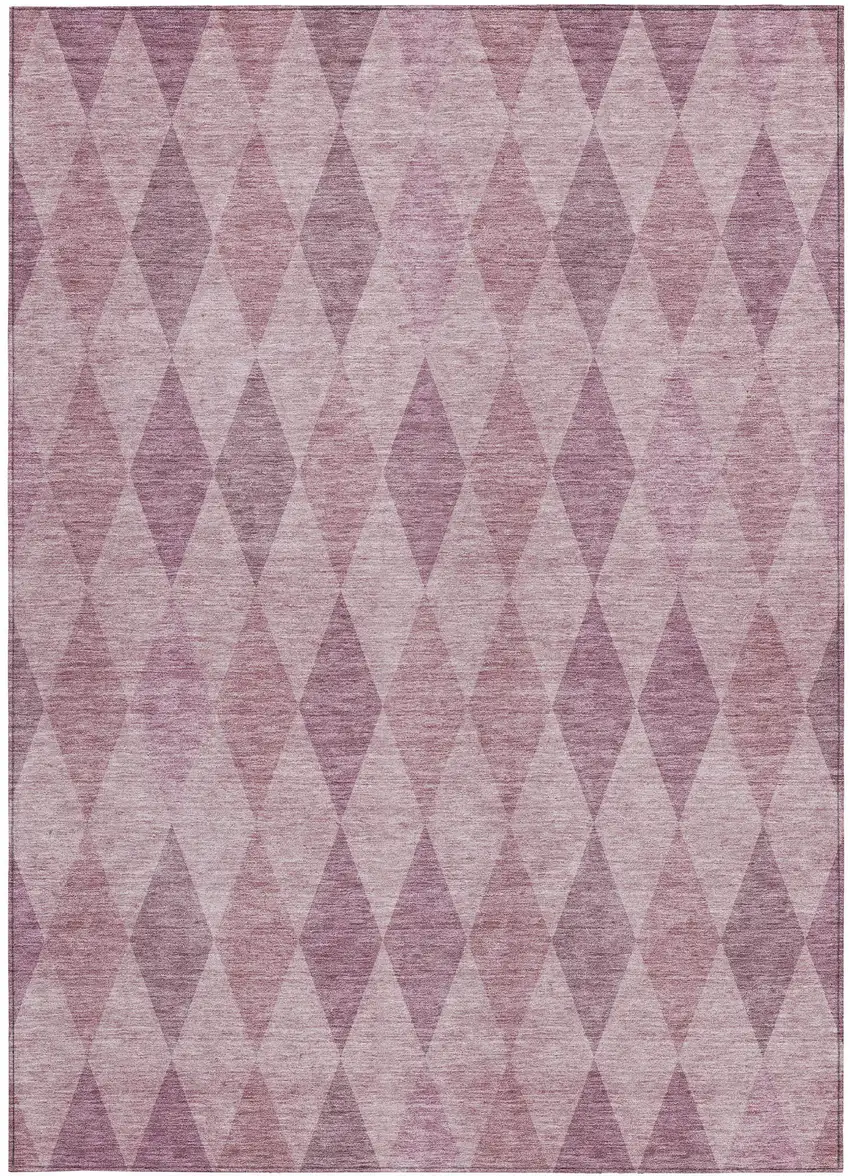 Blush Geometric Washable Non Skid Indoor Outdoor Area Rug Photo 4