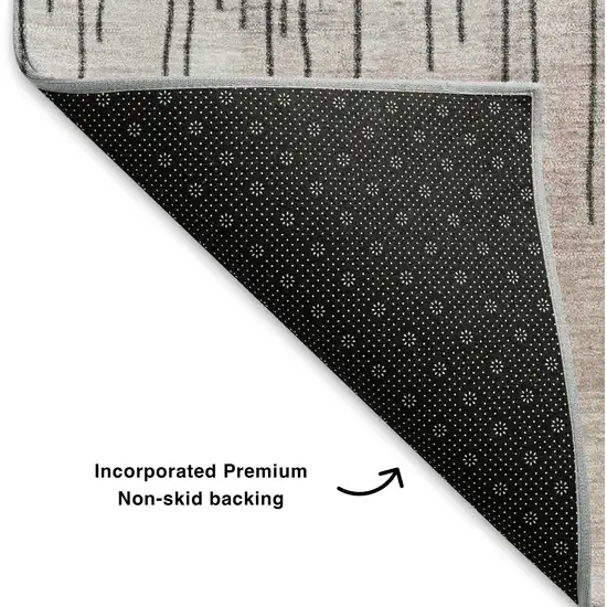 Blush Gold And Ivory Abstract Washable Area Rug With UV Protection Photo 7