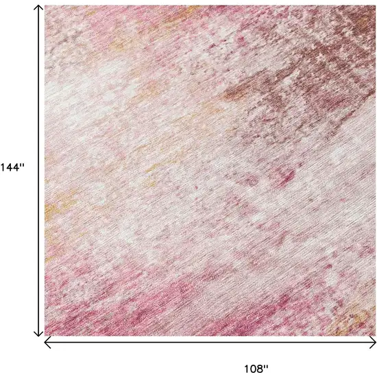 Blush Gold And Ivory Abstract Washable Indoor Outdoor Area Rug Photo 7