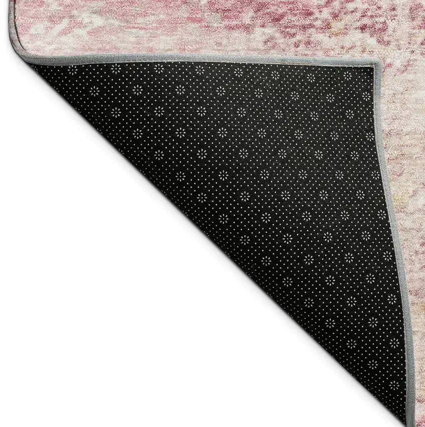 Blush Gold And Ivory Abstract Washable Indoor Outdoor Area Rug Photo 5