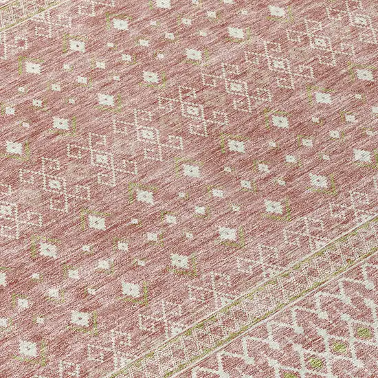Blush Gold And Ivory Tribal Washable Indoor Outdoor Area Rug Photo 3