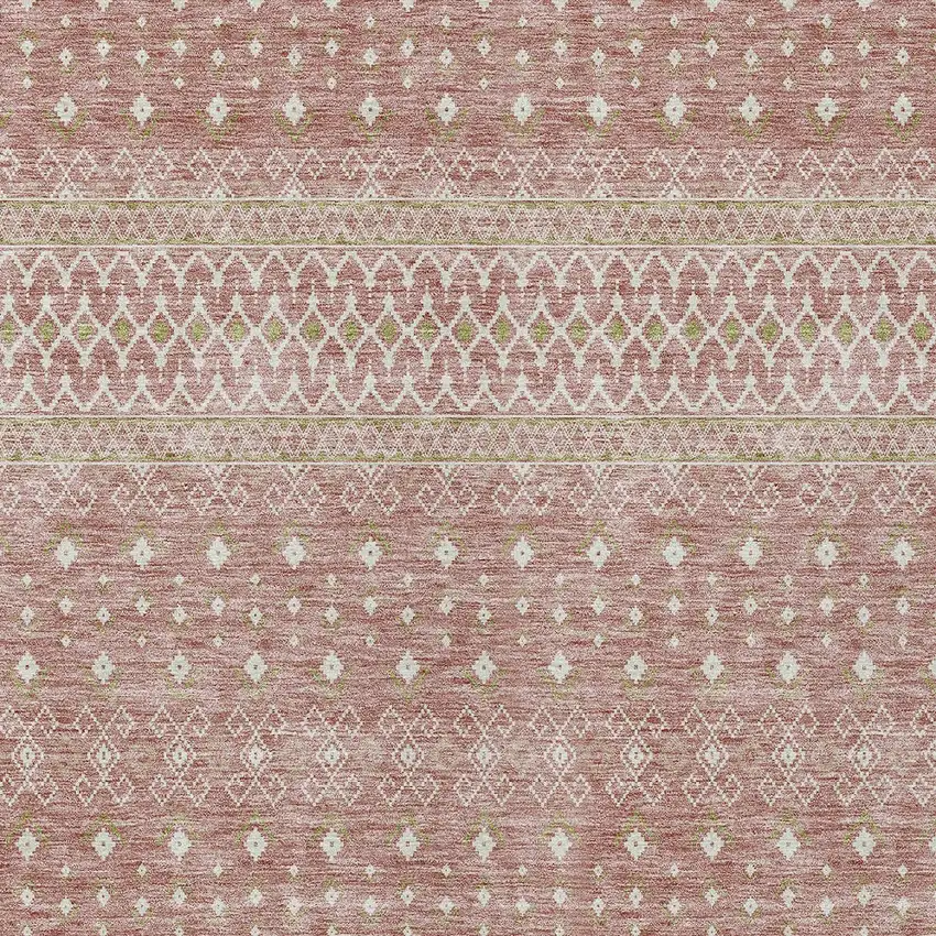Blush Gold And Ivory Tribal Washable Indoor Outdoor Area Rug Photo 4
