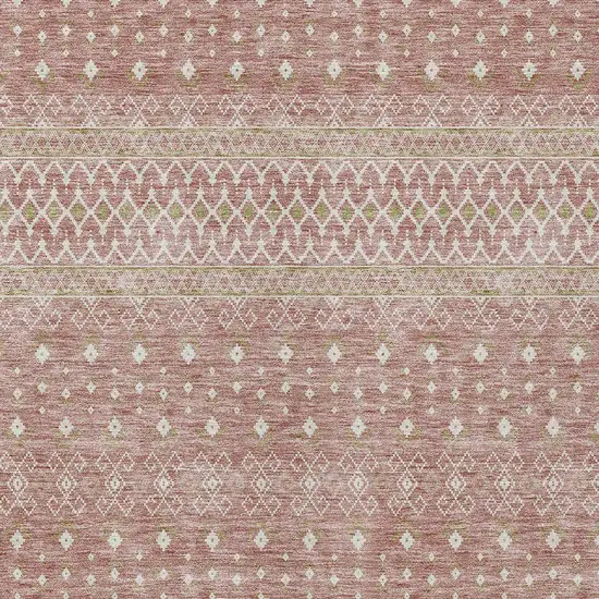 Blush Gold And Ivory Tribal Washable Indoor Outdoor Area Rug Photo 4