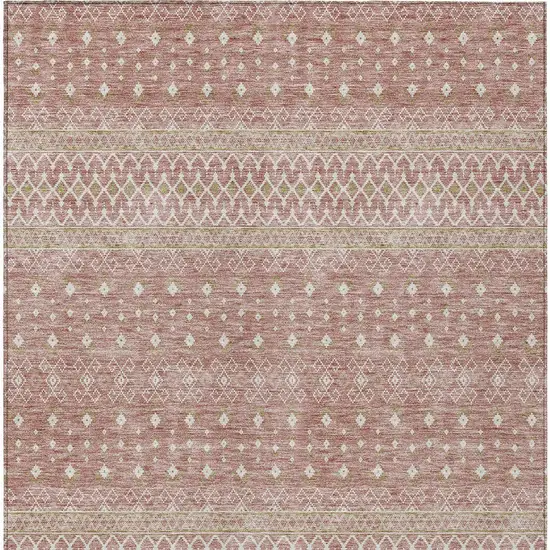 Blush Gold And Ivory Tribal Washable Indoor Outdoor Area Rug Photo 5