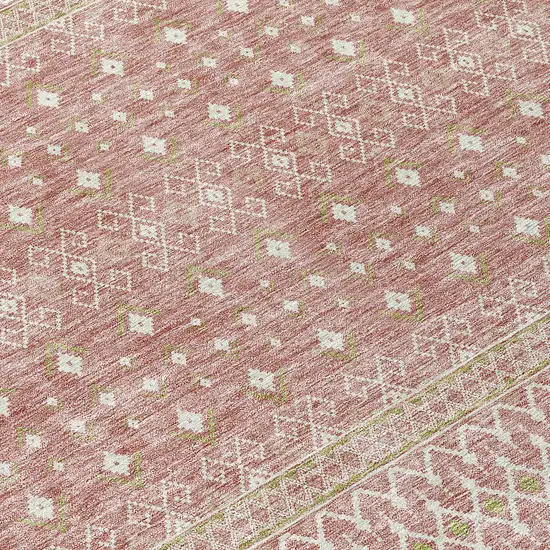 Blush Gold And Ivory Tribal Washable Indoor Outdoor Area Rug Photo 3