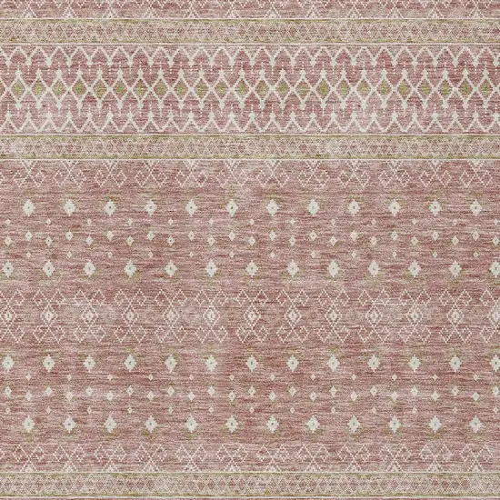 Blush Gold And Ivory Tribal Washable Indoor Outdoor Area Rug Photo 4