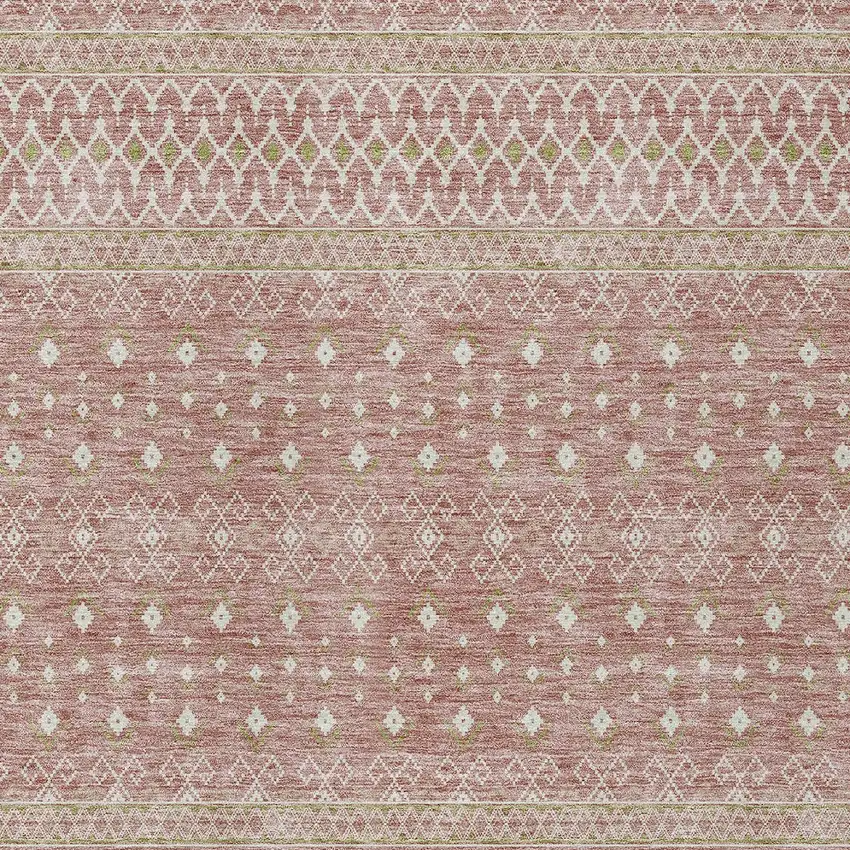 Blush Gold And Ivory Tribal Washable Indoor Outdoor Area Rug Photo 4