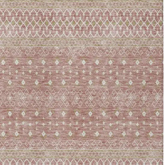 Blush Gold And Ivory Tribal Washable Indoor Outdoor Area Rug Photo 4