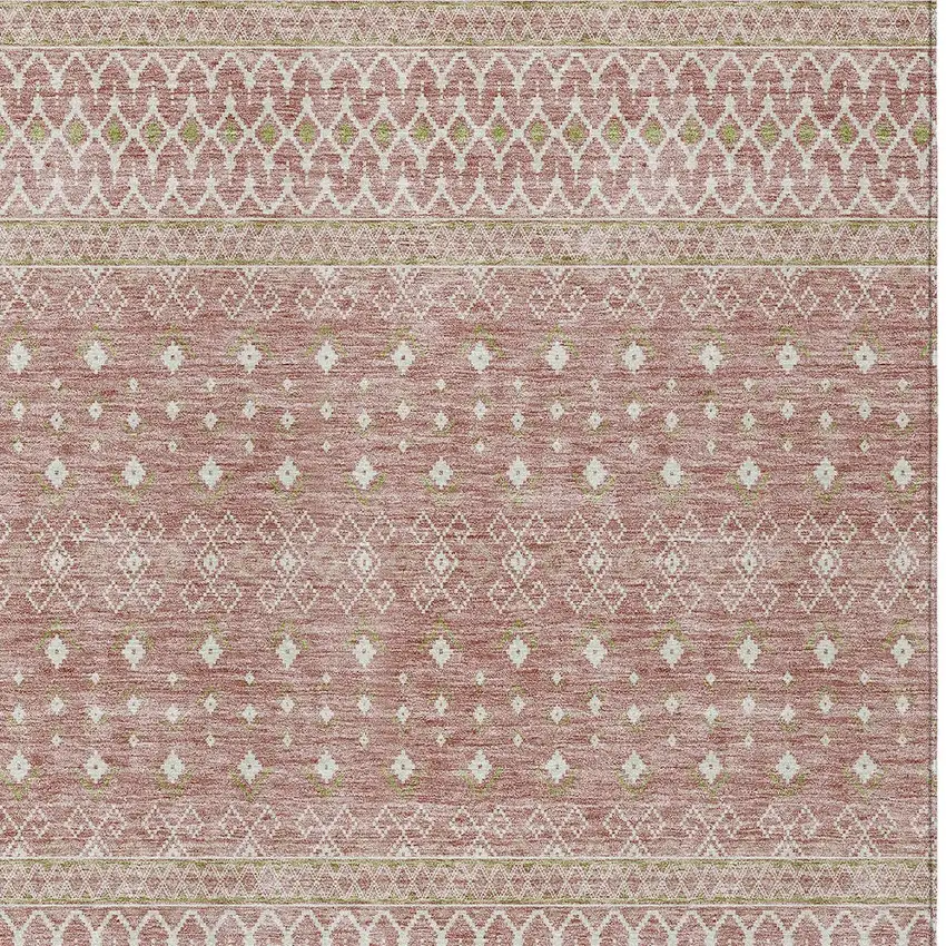 Blush Gold And Ivory Tribal Washable Indoor Outdoor Area Rug Photo 4