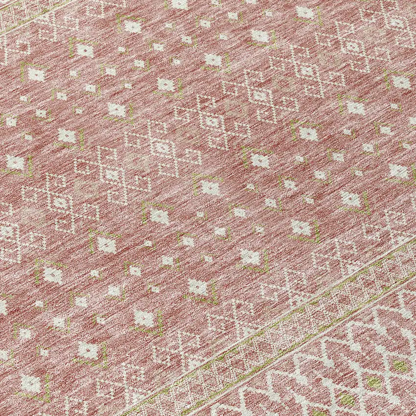 Blush Gold And Ivory Tribal Washable Indoor Outdoor Area Rug Photo 3