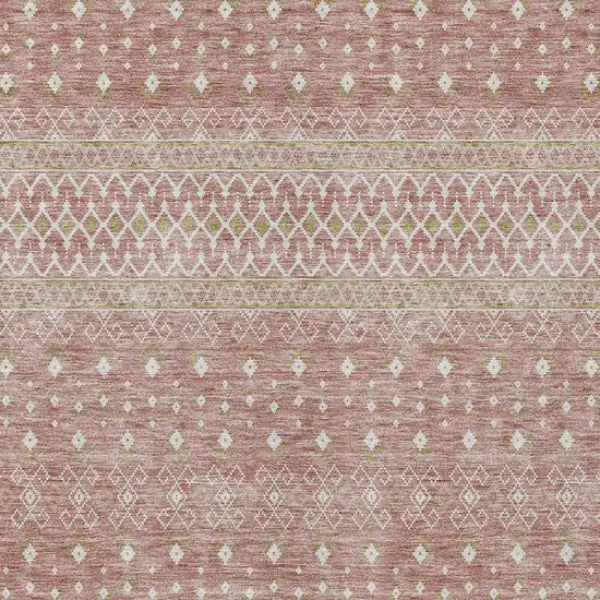 Blush Gold And Ivory Tribal Washable Indoor Outdoor Area Rug Photo 4