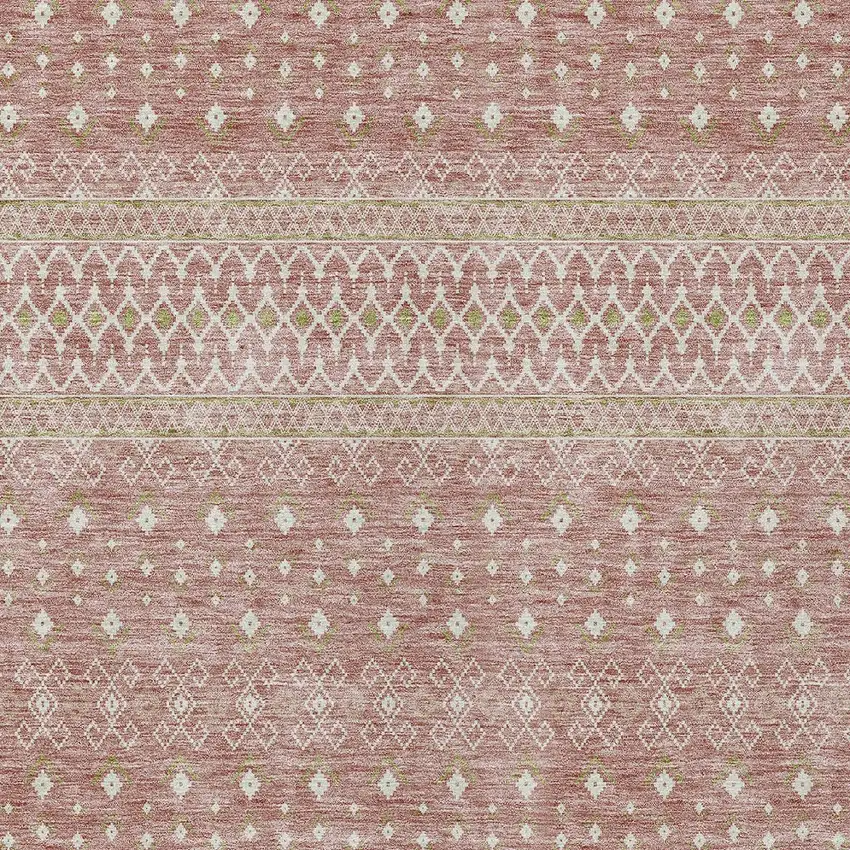 Blush Gold And Ivory Tribal Washable Indoor Outdoor Area Rug Photo 4