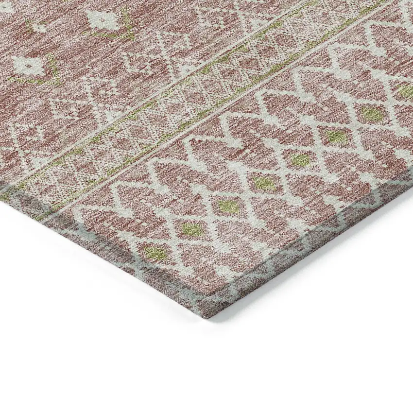 Blush Gold And Ivory Tribal Washable Indoor Outdoor Area Rug Photo 2