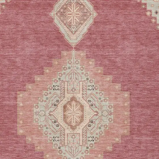 Blush Gray And Beige Oriental Washable Indoor Outdoor Area Rug Photo 6