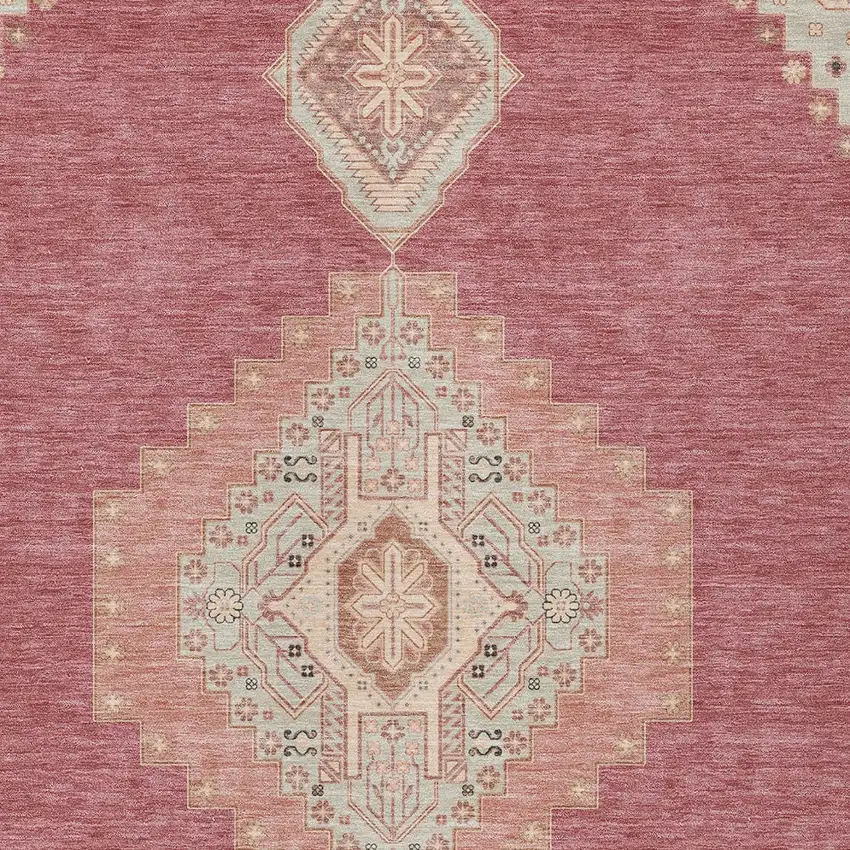 Blush Gray And Beige Oriental Washable Indoor Outdoor Area Rug Photo 6
