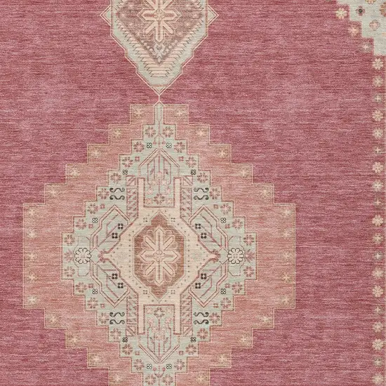 Blush Gray And Beige Oriental Washable Indoor Outdoor Area Rug Photo 6