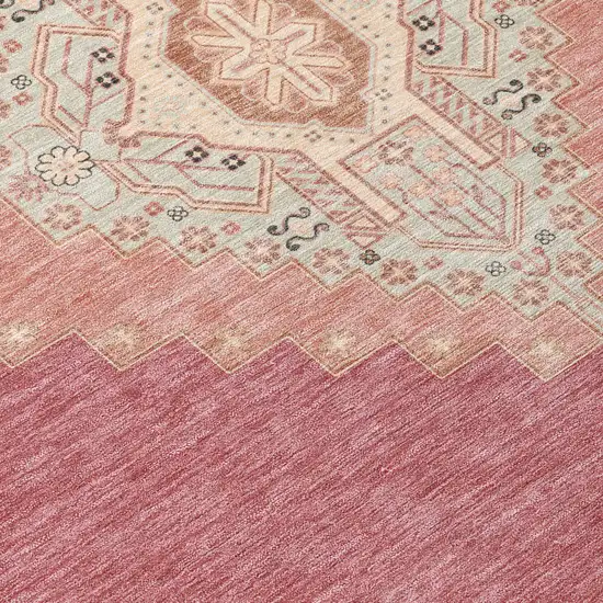 Blush Gray And Beige Oriental Washable Indoor Outdoor Area Rug Photo 5