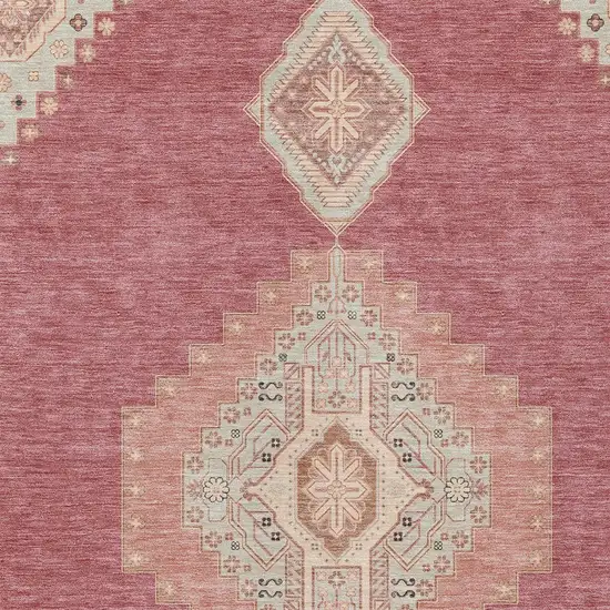 Blush Gray And Beige Oriental Washable Indoor Outdoor Area Rug Photo 6