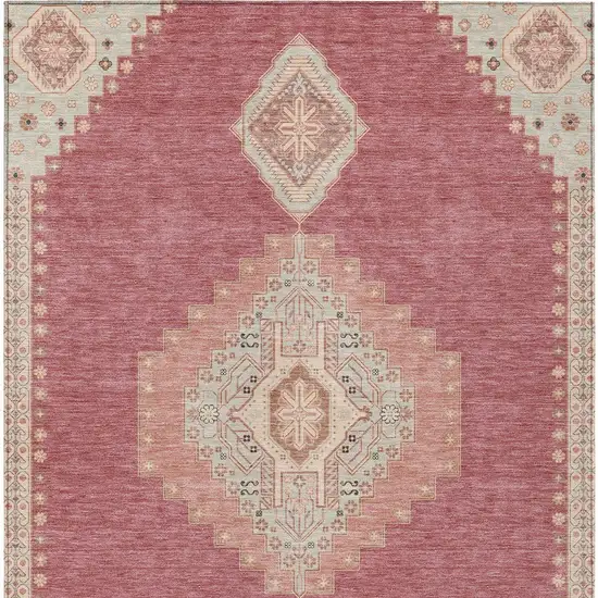 Blush Gray And Beige Oriental Washable Indoor Outdoor Area Rug Photo 7