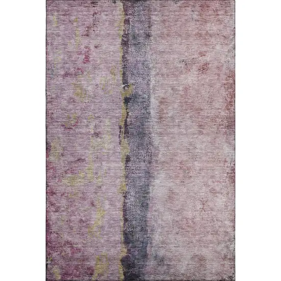 Blush Gray And Ivory Abstract Washable Area Rug With UV Protection Photo 2