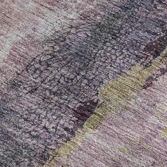 Blush Gray And Ivory Abstract Washable Area Rug With UV Protection Photo 6